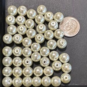 27.  Glass Faux Pearl Beads
